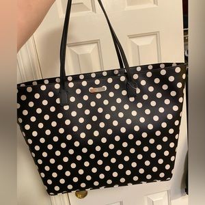 Kate Spade Black and White Dotted Tote